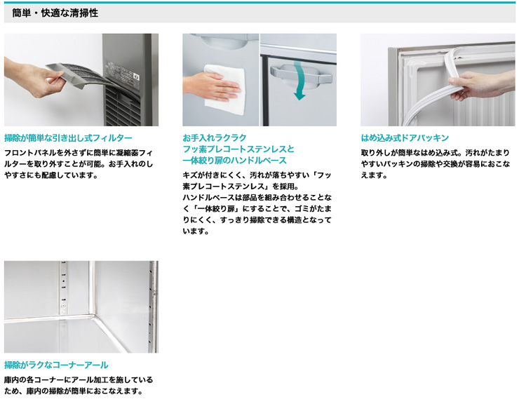 ホシザキ業務用横型冷蔵庫商品説明